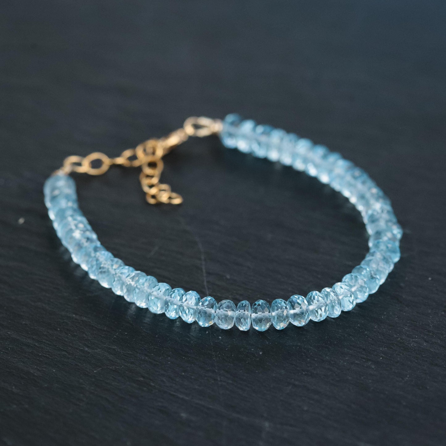 Blue Topaz Bracelet | genuine blue topaz gold | November birthstone bracelet | genuine blue topaz jewelry | blue topaz AAAA bracelet