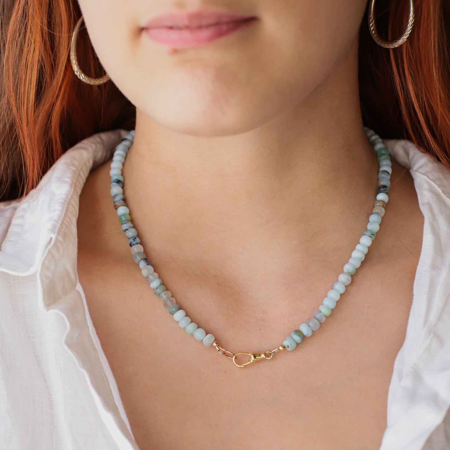 Peruvian opal Necklace | Green opal necklace | Candy opal necklace | summer gemstone necklace | green opal necklace, opal necklace