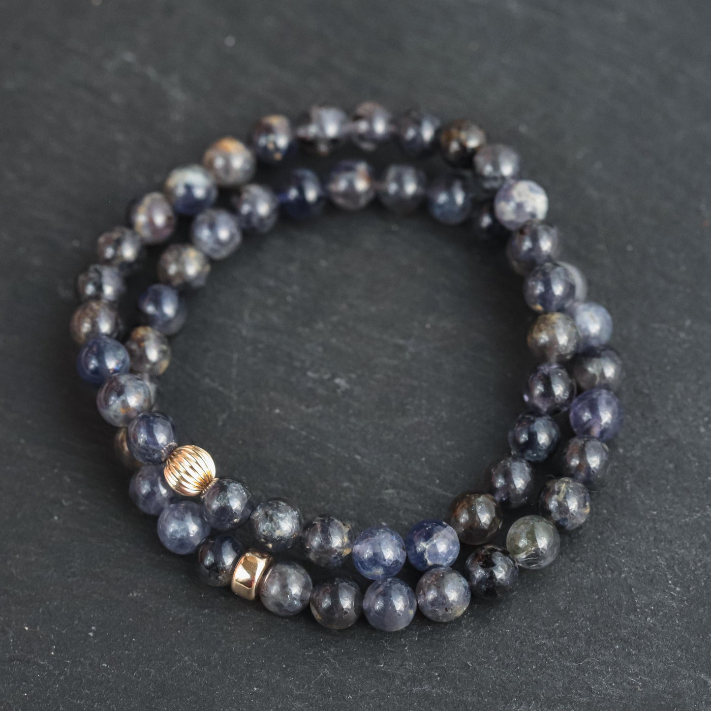 AAA+ Iolite Bracelet 8mm Genuine Iolite Bead Bracelet for Men Women Meditation Healing Jewelry Yoga Gift Natural Cordierite #0412