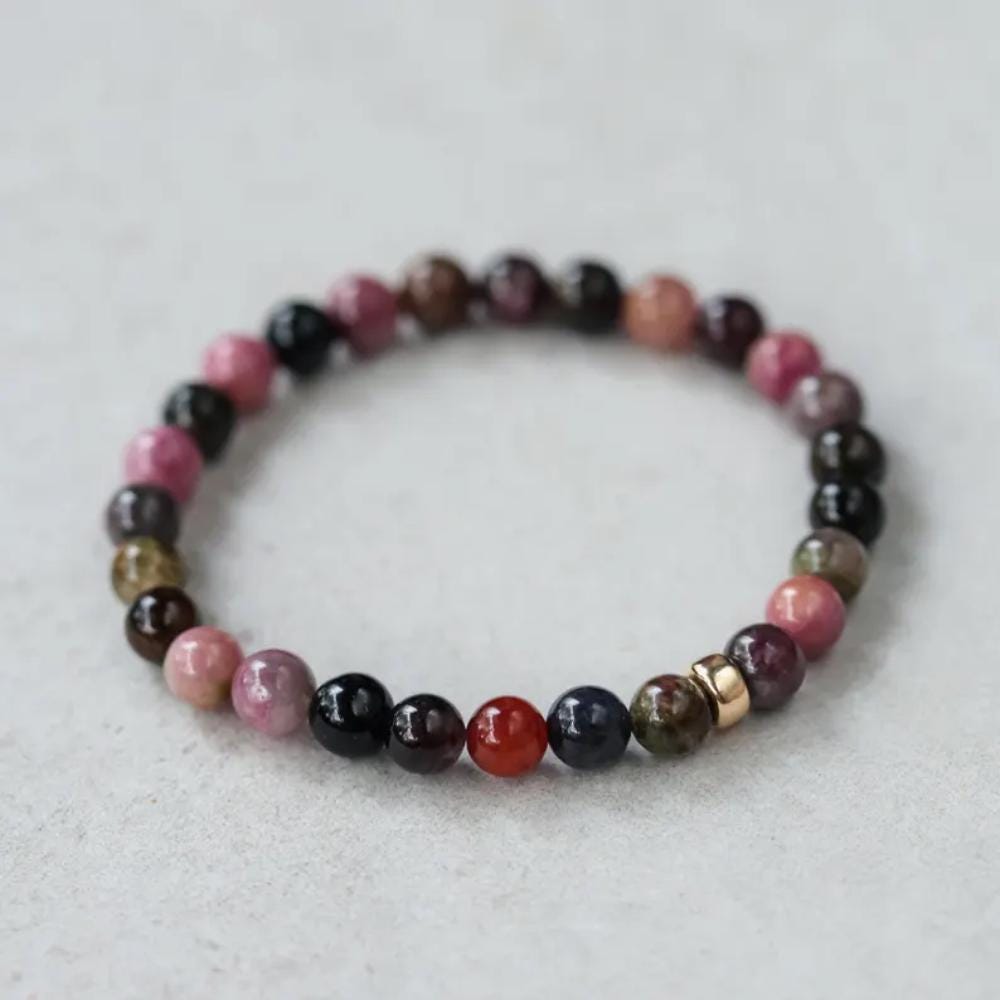 Mixed tourmaline bracelet 6mm
