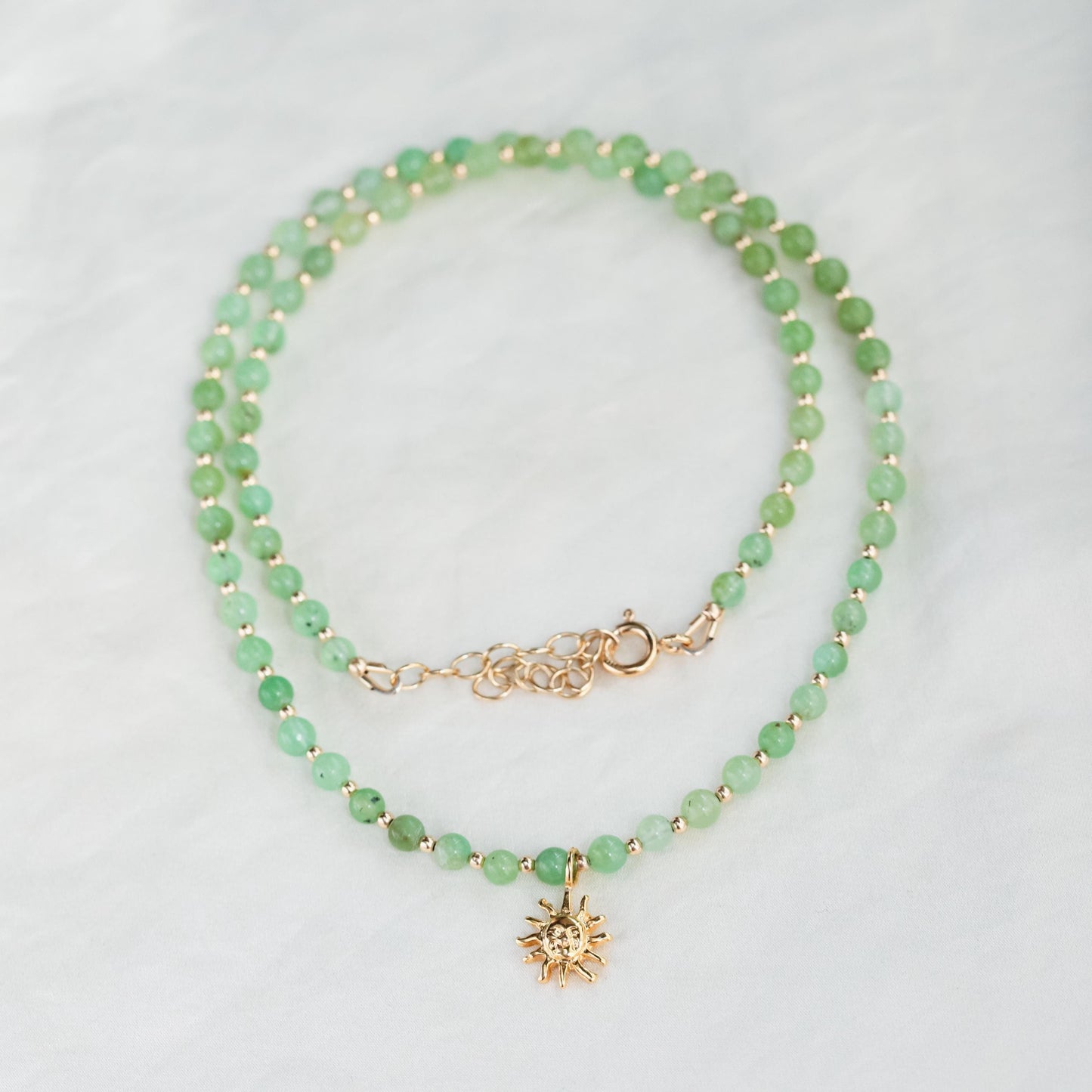 Australian Chrysoprase beaded necklace | happy Chrysoprase jewelry | green gemstone beaded necklace | AAA chrysoprase necklace