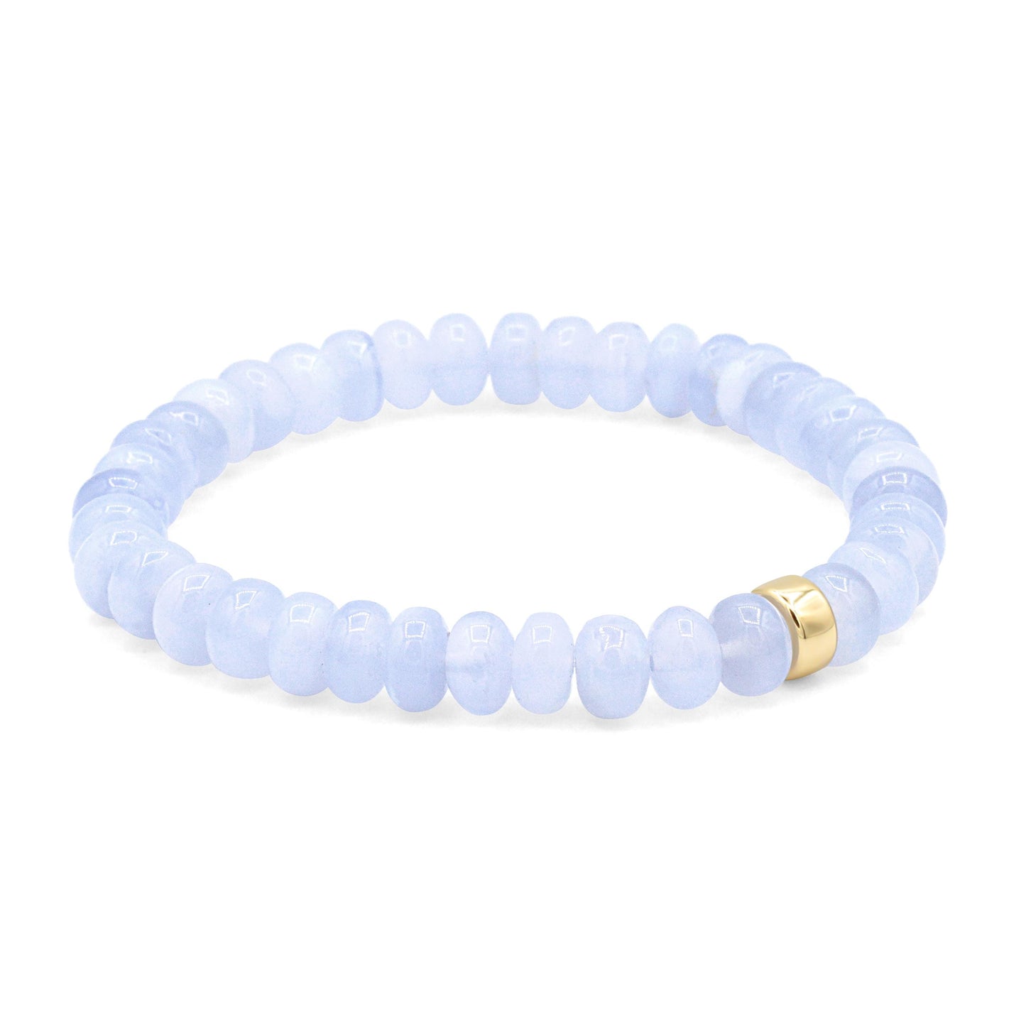 Blue Lace Agate Rondel Bracelet
