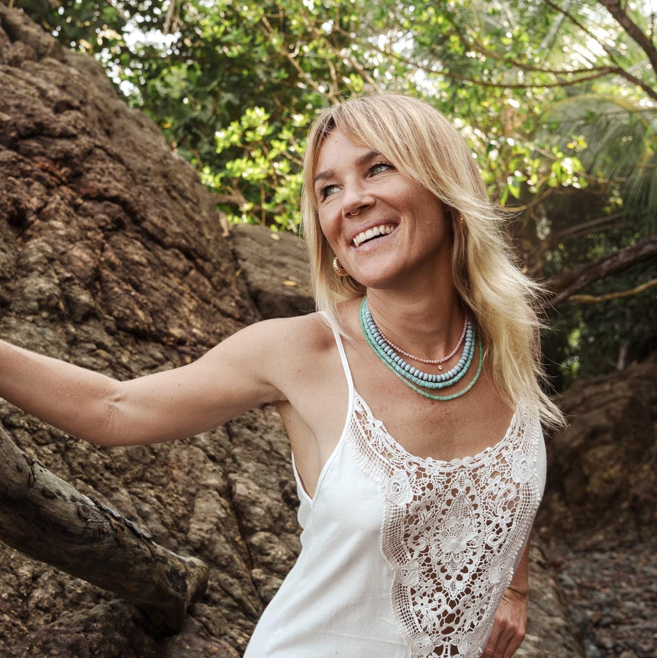 Blue opal necklace | Chunky Blue Beaded opal Necklace | Candy opal necklace | Statement opal | smooth opal necklace | opal necklace beaded