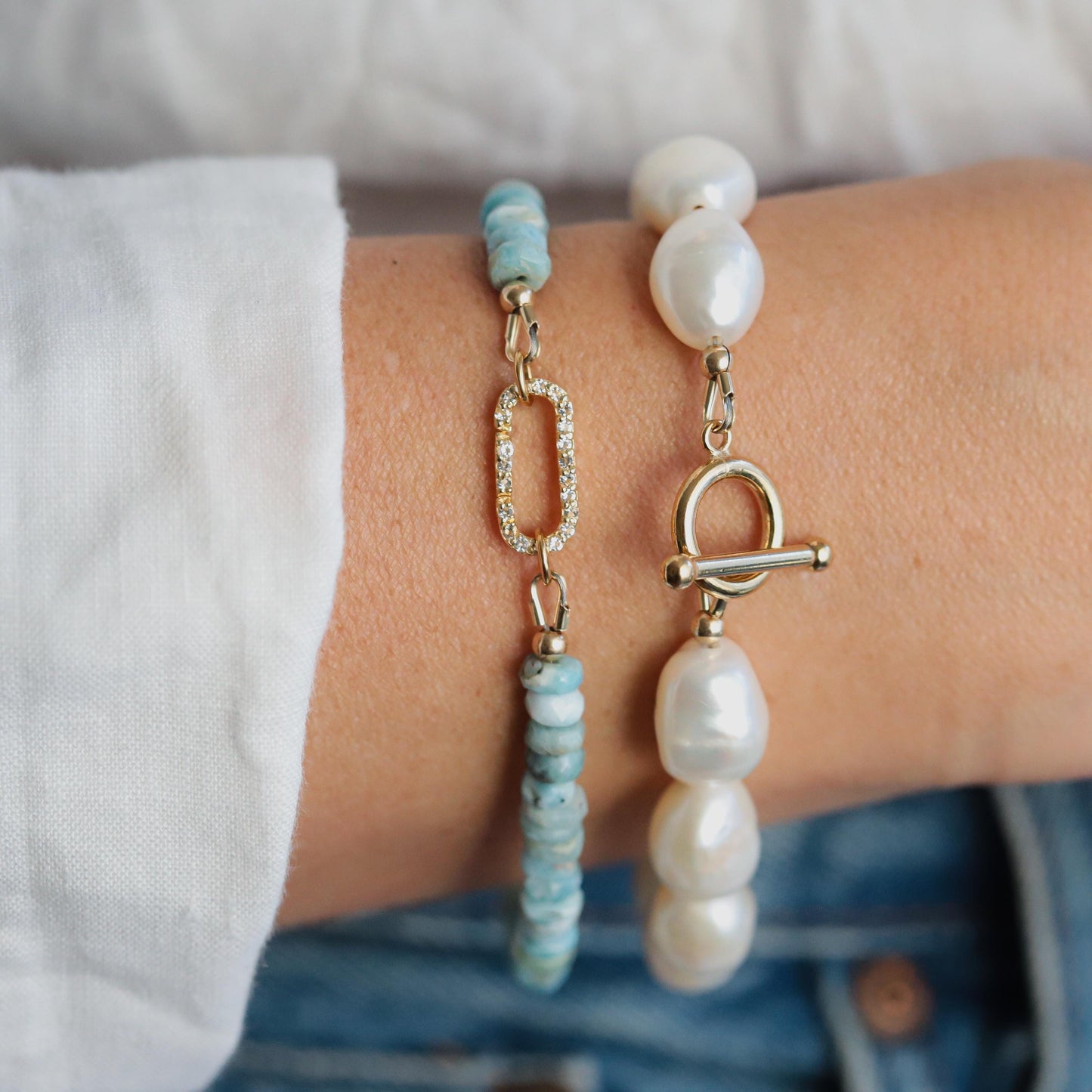 Dainty Larimar Bracelet | Dainty Larimar stacking bracelet | Larimar | genuine larimar bracelet | genuine larimar bracelet | natural larimar