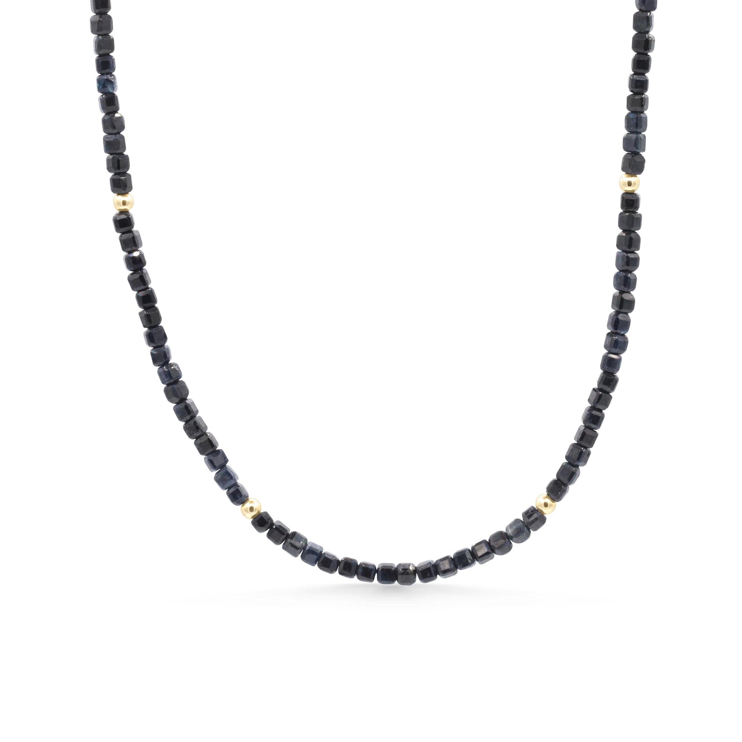 Blue Sapphire Cube Gold filled