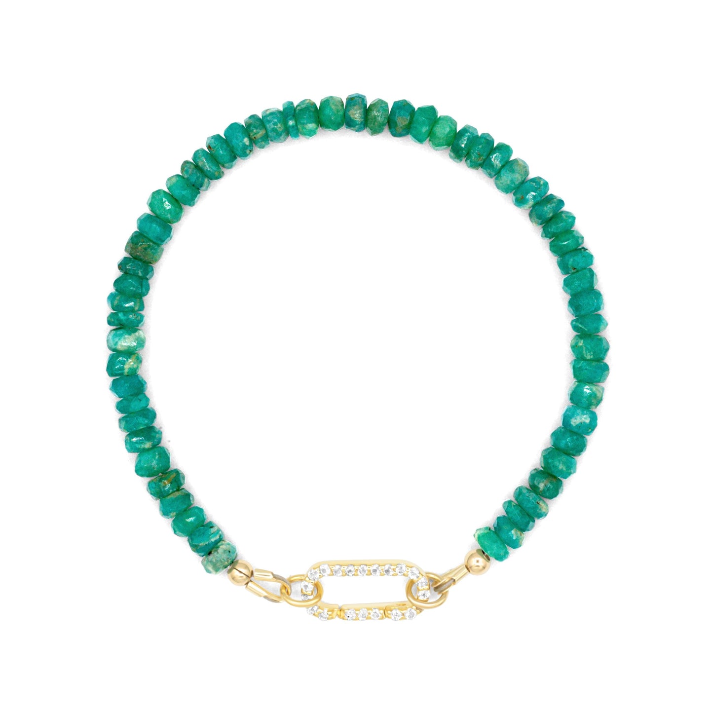 Amazonite Carabiner Bracelet | Dainty Amazonite Bracelet | delicate amazonite bracelet | tiny amazonite gold bracelet | amazonite