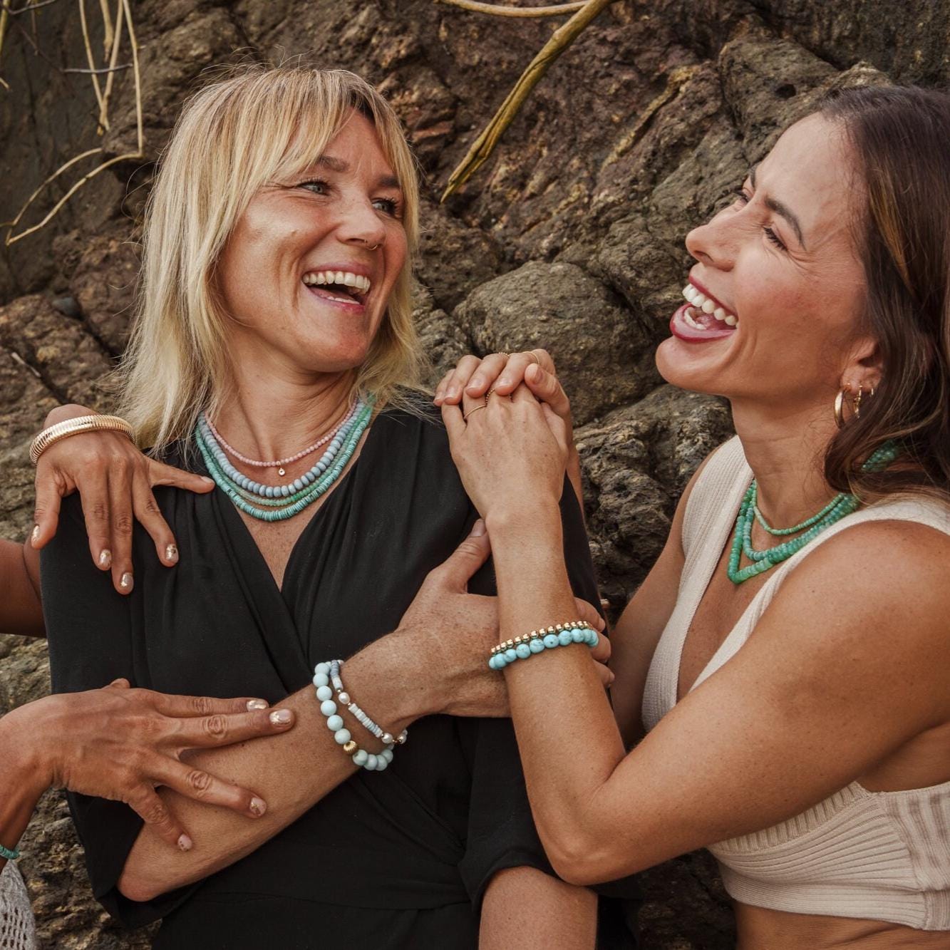 Green opal necklace with 14K gold chain from Earthly Abundance, featuring a polished green gemstone pendant.