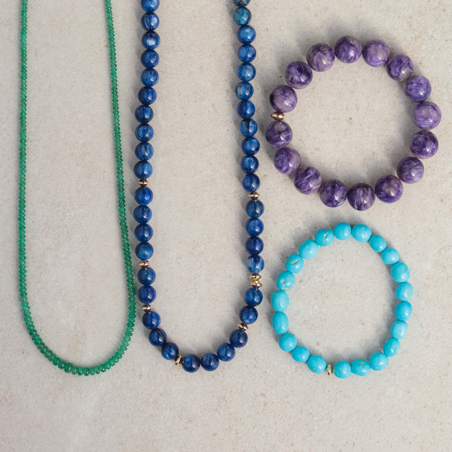 14K Zambian Emerald Necklace, Zambian emerald necklace | May birthstone necklace | smooth dainty Zambian emerald beaded