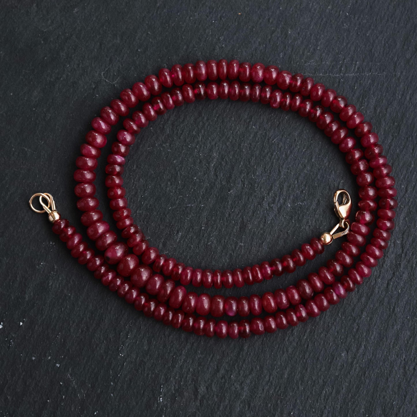 14K GOLD Longido Ruby necklace | Beaded pink ruby Longido Ruby necklace | Ruby necklace Longido Ruby | July birthstone necklace