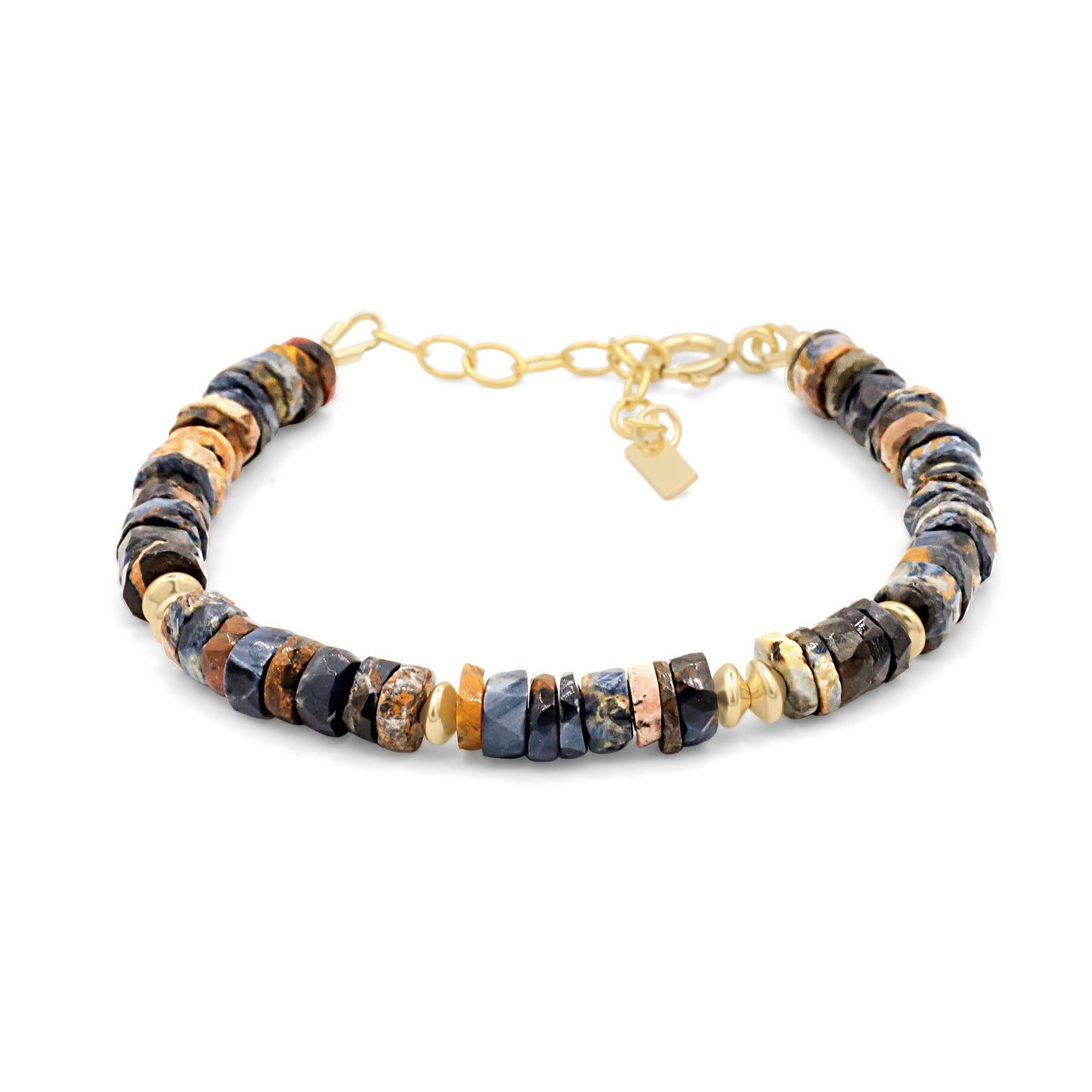 AAAA+ Genuine Pietersite Bracelet, Delicate Pietersite Stacking Bracelet, faceted Pietersite bracelets, Heishi Beads Pietersite, Pietersite