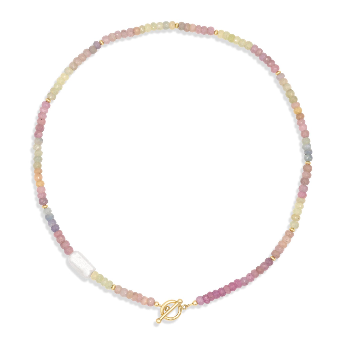 Soft multi color Sapphire Necklace | AAA+ sapphire necklace | Multi color pink sapphire beaded necklace | smooth oval multi sapphire