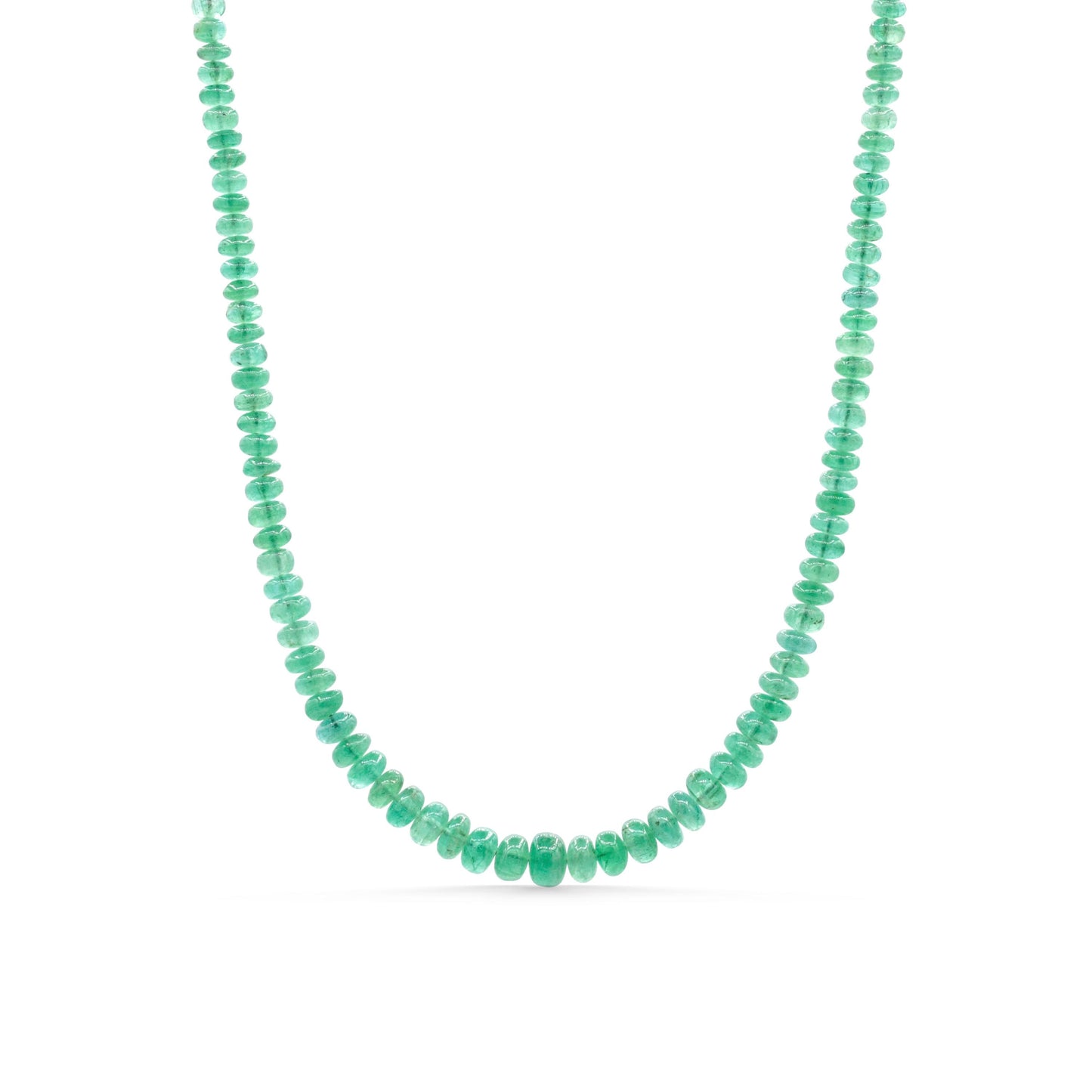 14K Zambian Emerald Necklace, Zambian emerald necklace | May birthstone necklace | smooth dainty Zambian emerald beaded