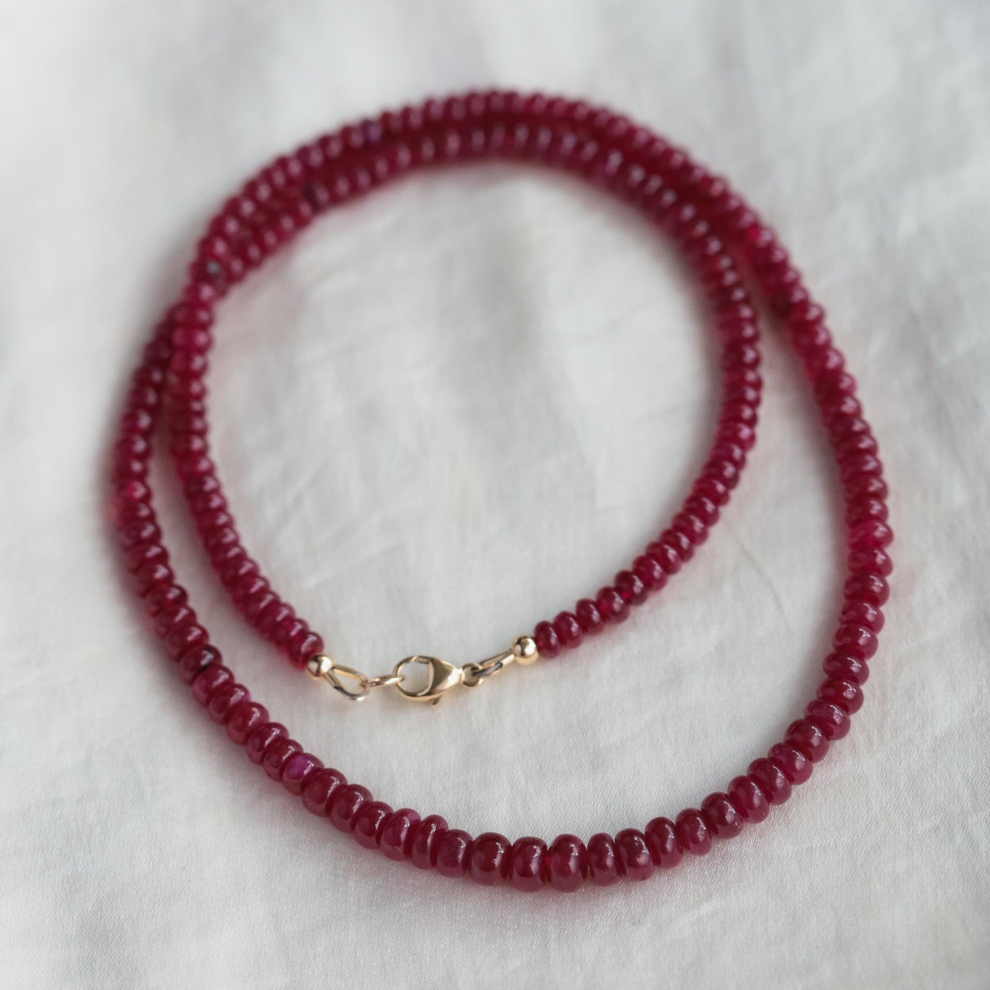 14K GOLD Longido Ruby necklace | Beaded pink ruby Longido Ruby necklace | Ruby necklace Longido Ruby | July birthstone necklace