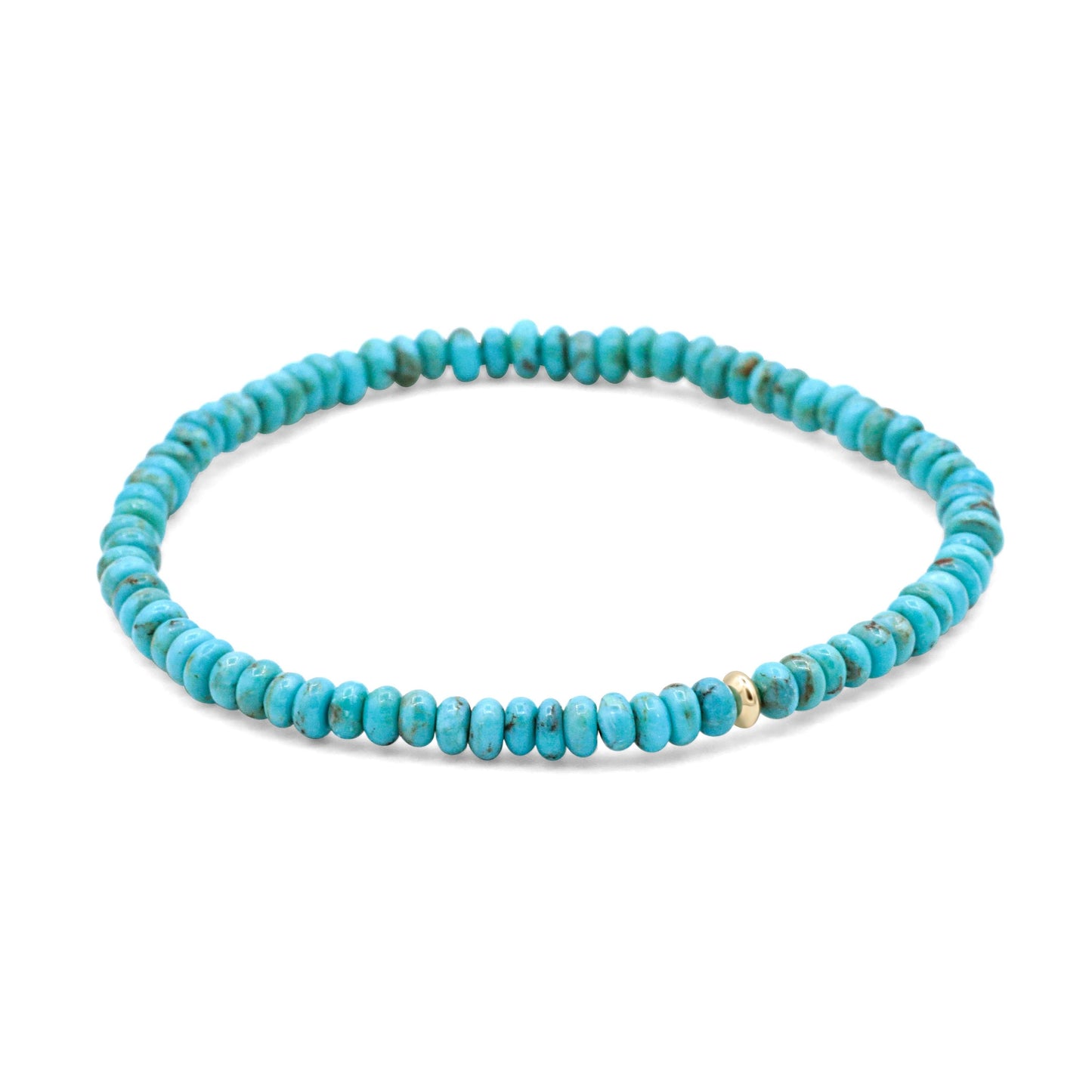 14K GOLD Kingman Turquoise beaded bracelet | Natural authentic turquoise | women's turquoise jewelry | Kingman turquoise | minimalist