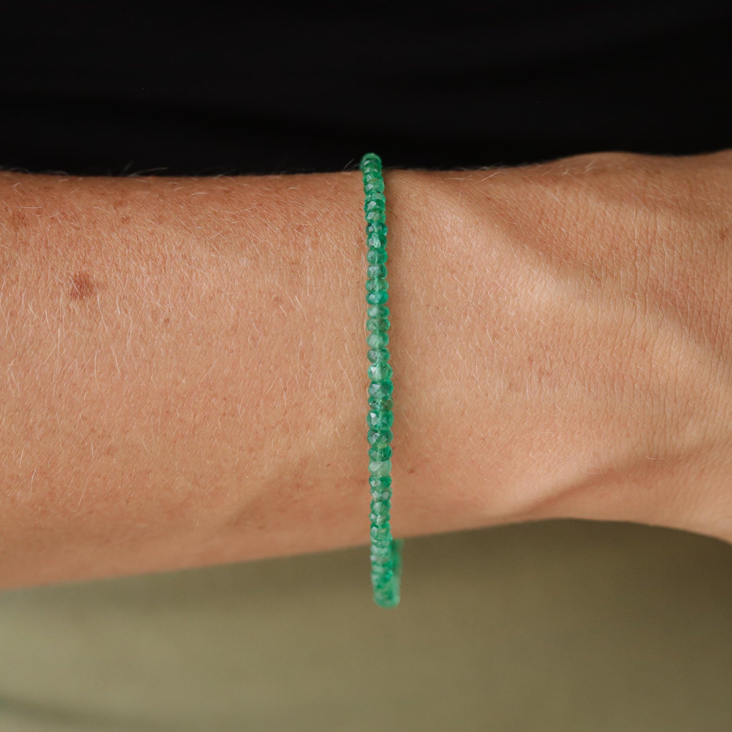 14K GOLD faceted Zambian Emerald Bracelet, Zambian dainty [EBZP1089 | Genuine Zambian emerald | Zambian emerald, may birthstone