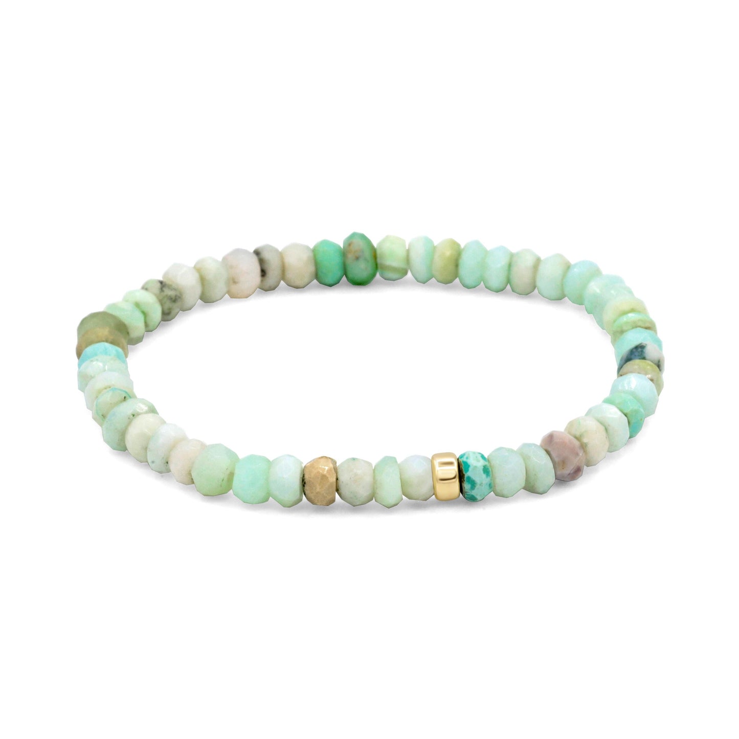 14K GOLD Peruvian Opal bracelet | Beaded Peruvian opal bracelet, green opal bracelet | delicate peruvian opal jewelry | gemstone peruvian