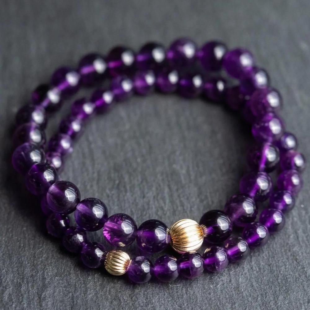 SOLID 14K GOLD Amethyst