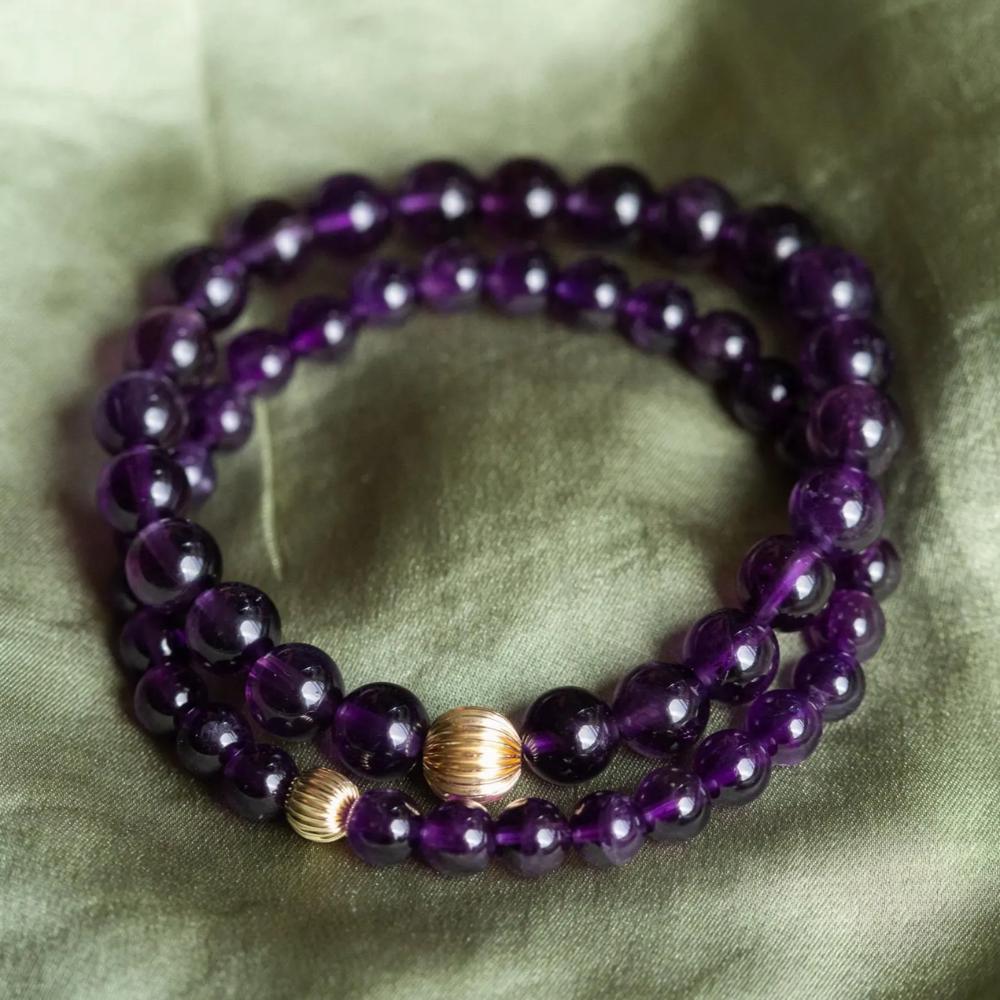SOLID 14K GOLD Amethyst