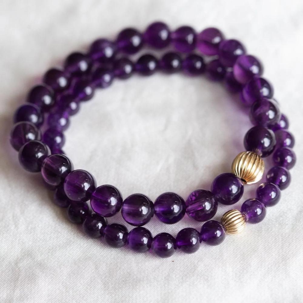 SOLID 14K GOLD Amethyst