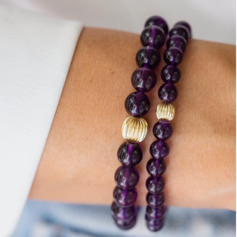 SOLID 14K GOLD Amethyst