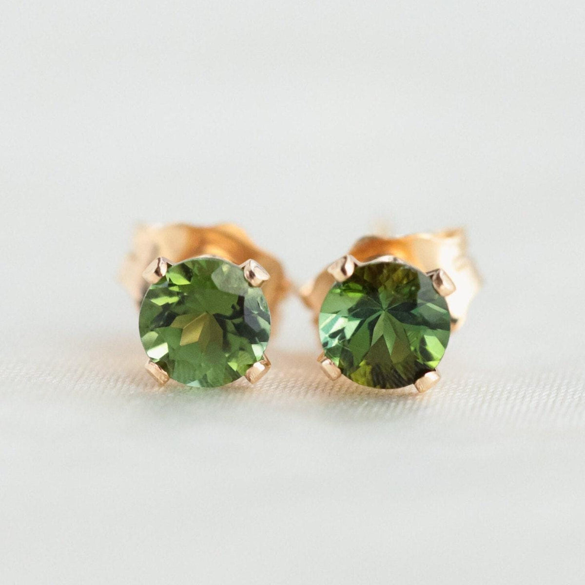 Green Tourmaline stud earrings