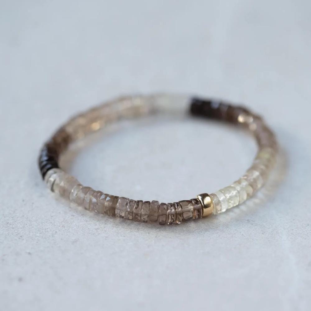 Smoky Quartz Ombre Heishi Bracelet