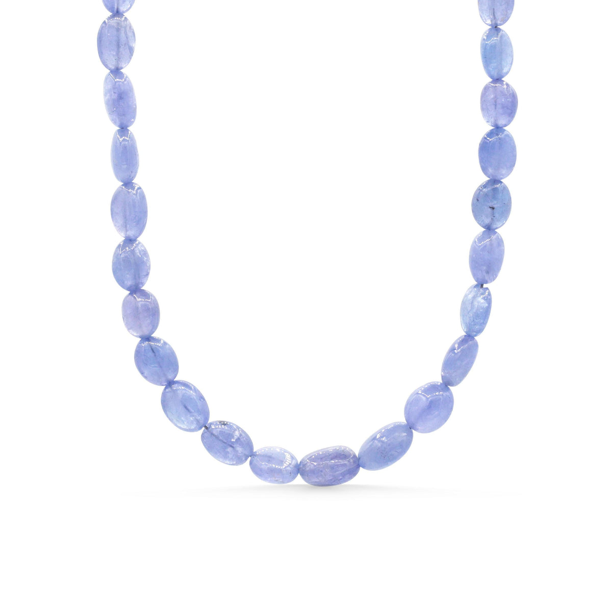 Oval tanzanite necklace with 14K gold setting, featuring a vibrant purple-blue gemstone on a delicate chain.