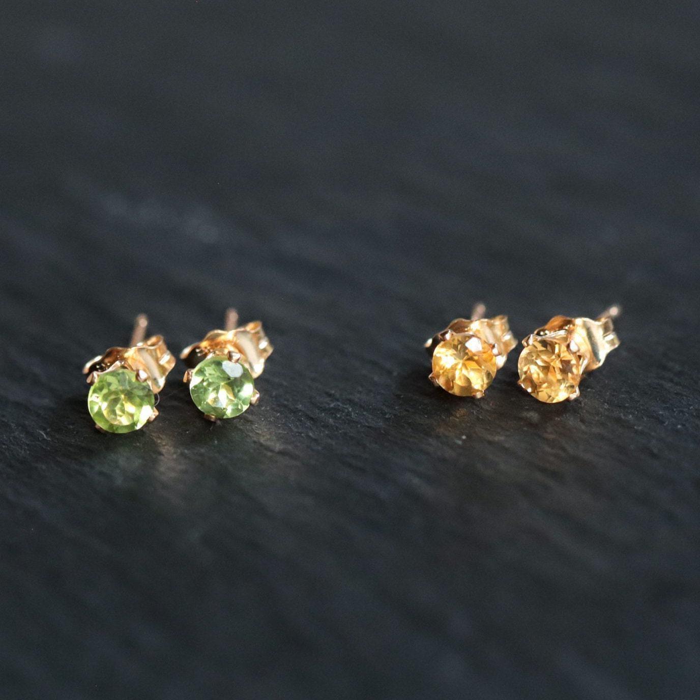 Peridot Stud Earrings