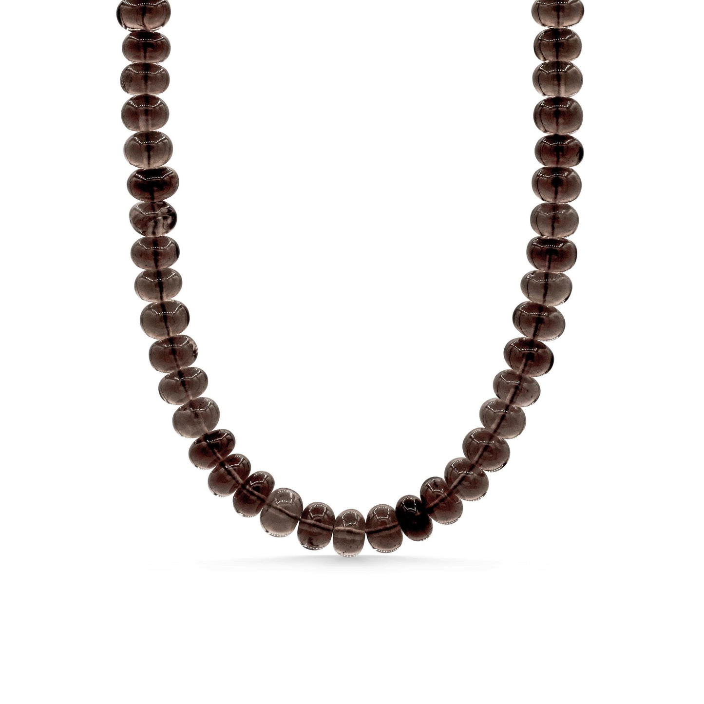 Smoky Quartz necklace featuring a large polished smoky quartz pendant on a cord, displayed against a natural background.