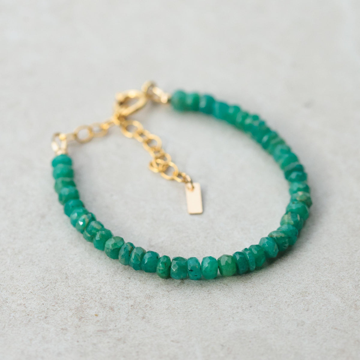 Heart-centered Amazonite bracelet with smooth blue-green stones and silver accents, designed by Earthly Abundance.