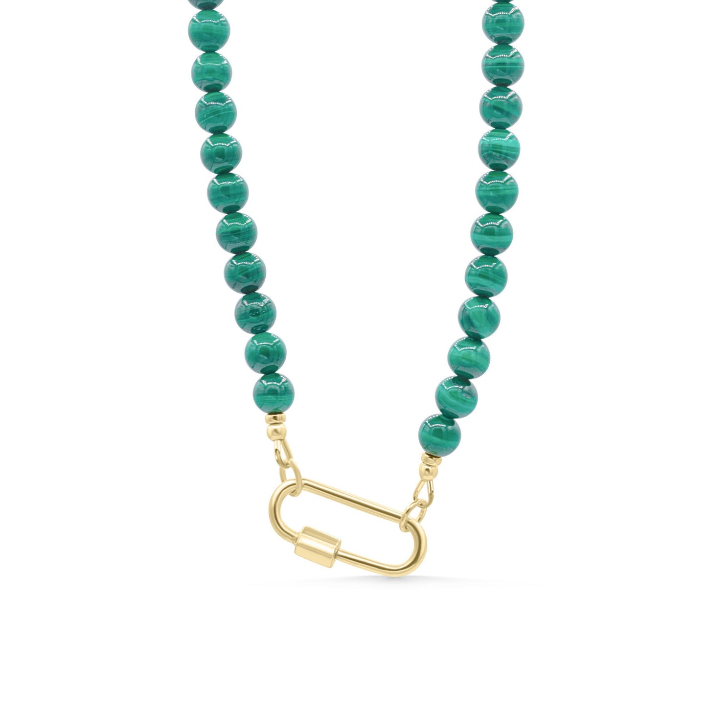 Earthly Abundance Transformation Malachite Necklace featuring a polished green malachite pendant on a silver chain.
