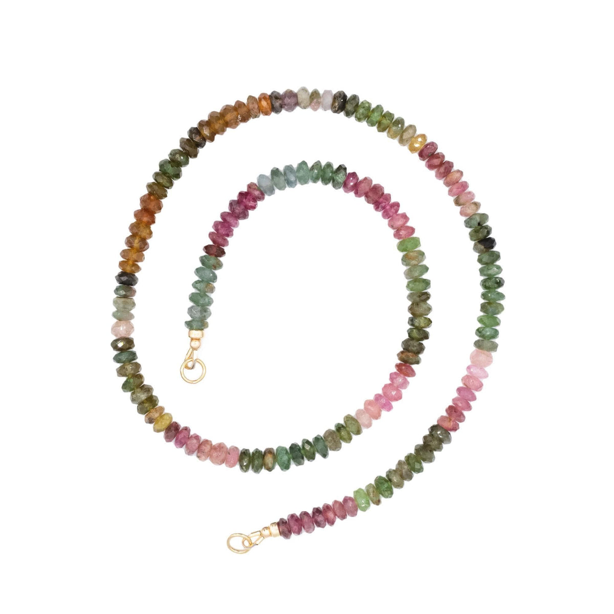Earthly Abundance Muse Mixed Tourmaline Necklace featuring colorful gemstone beads on a delicate chain.