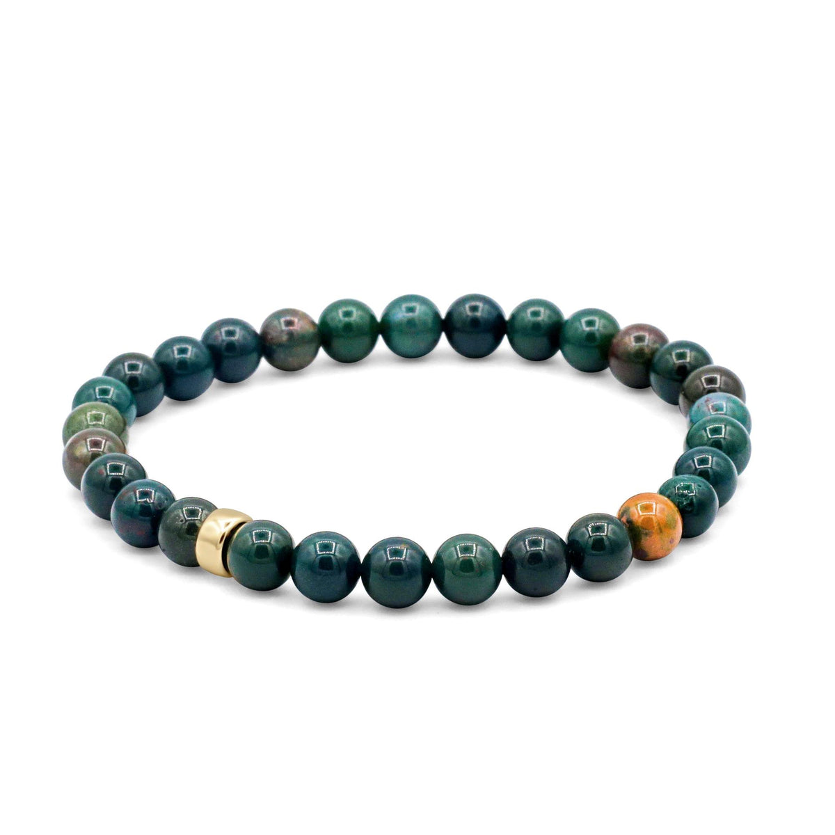 Grounded Strength Bloodstone bracelet featuring polished bloodstone beads on an adjustable cord, by Earthly Abundance.