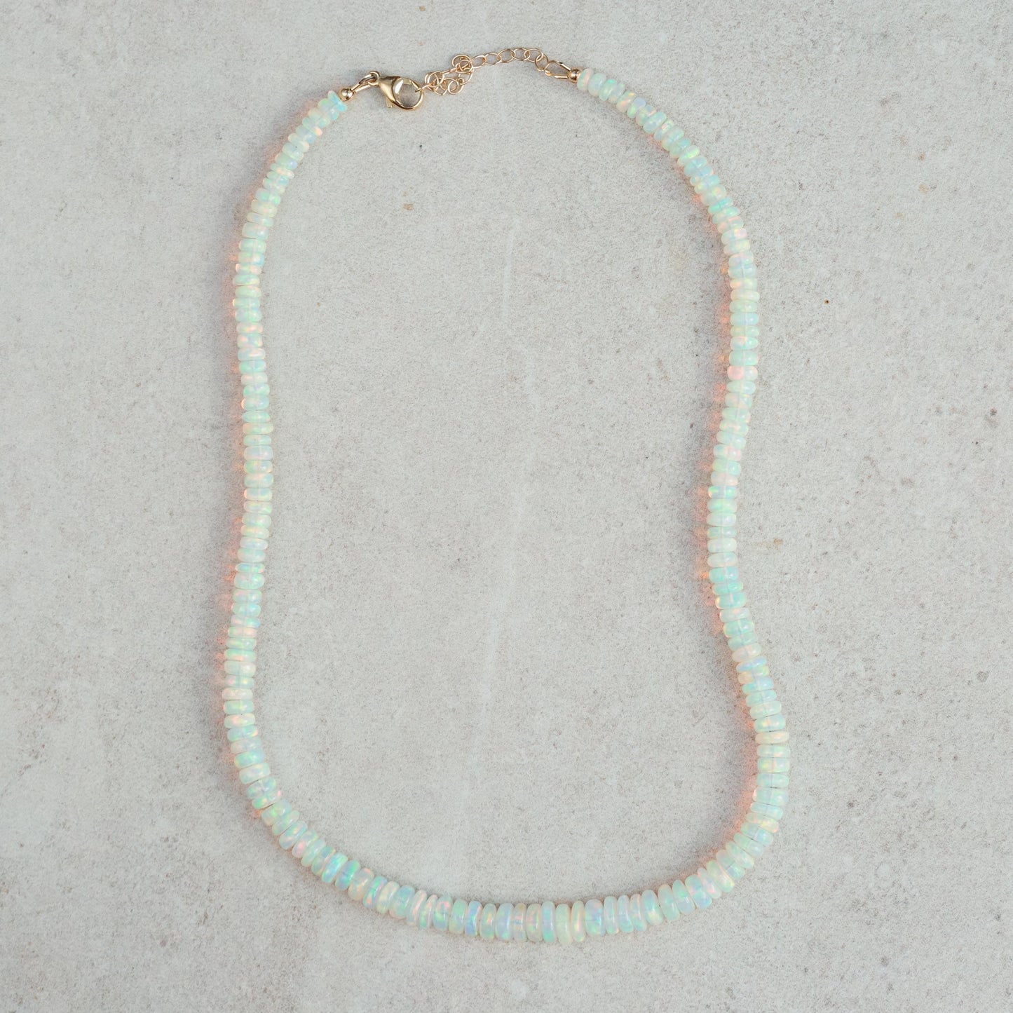 Ethiopian Opal Beaded Necklace - 14K