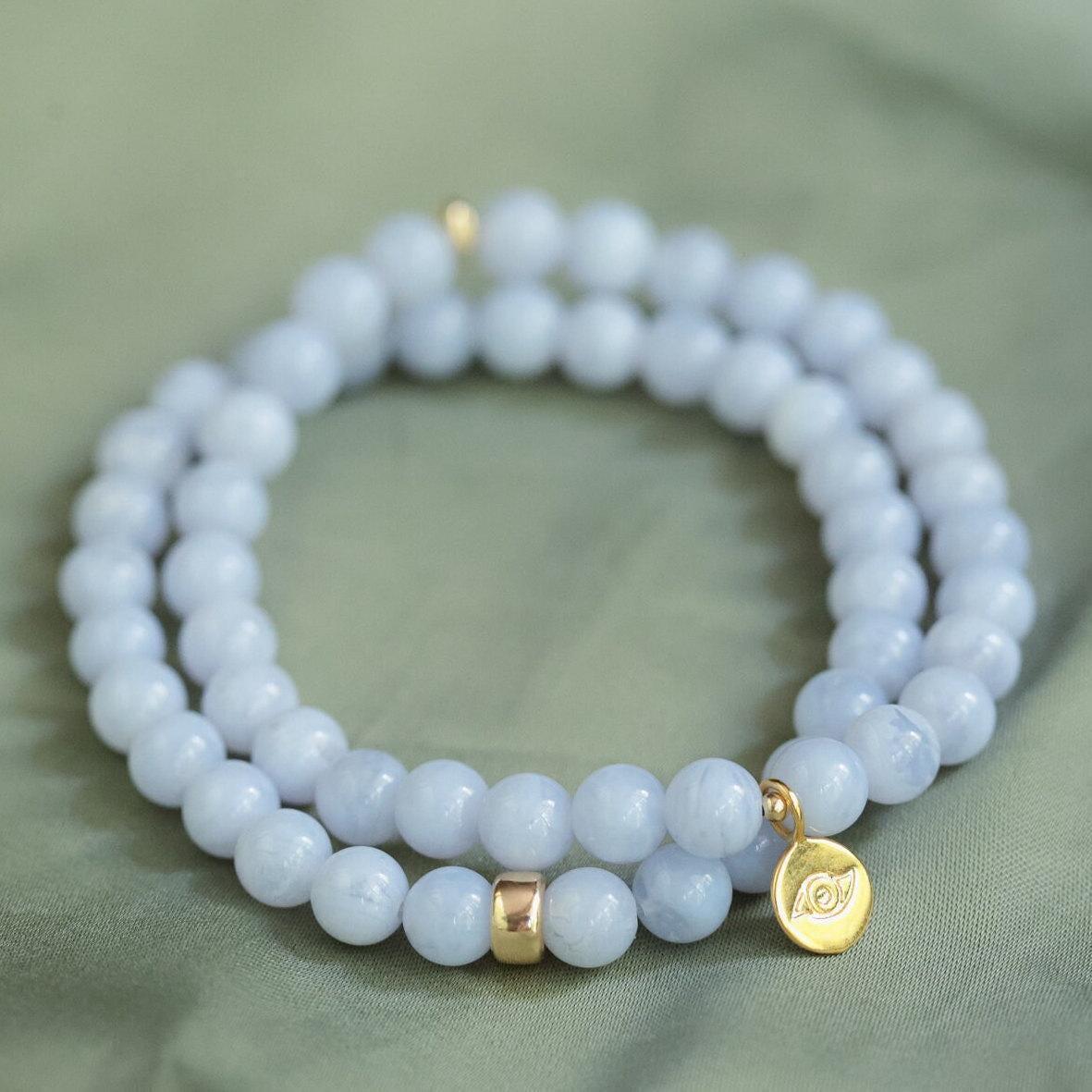 Blue Lace Agate Bracelet 6mm
