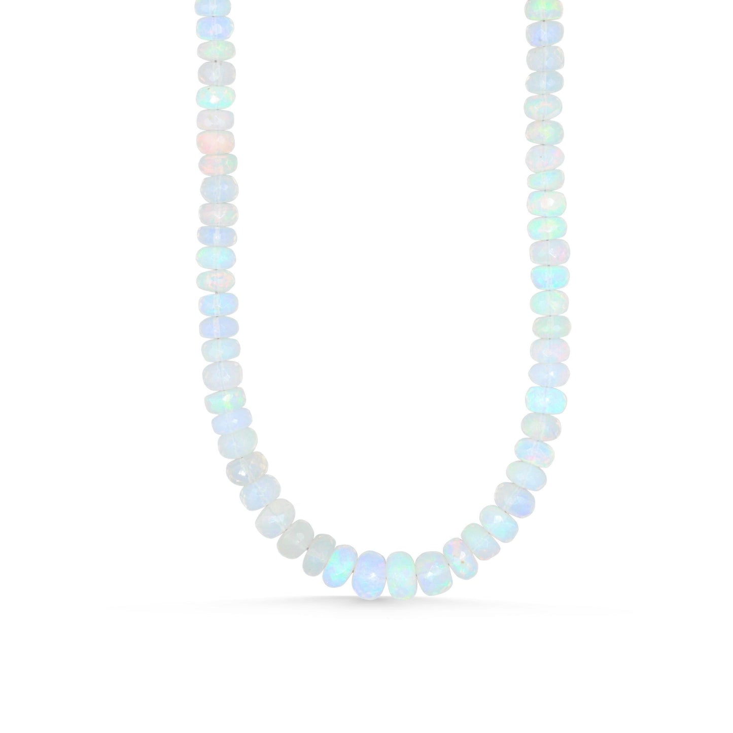 Ethiopian Opal beaded necklace with vibrant multicolored stones, featuring a handcrafted design from Earthly Abundance.