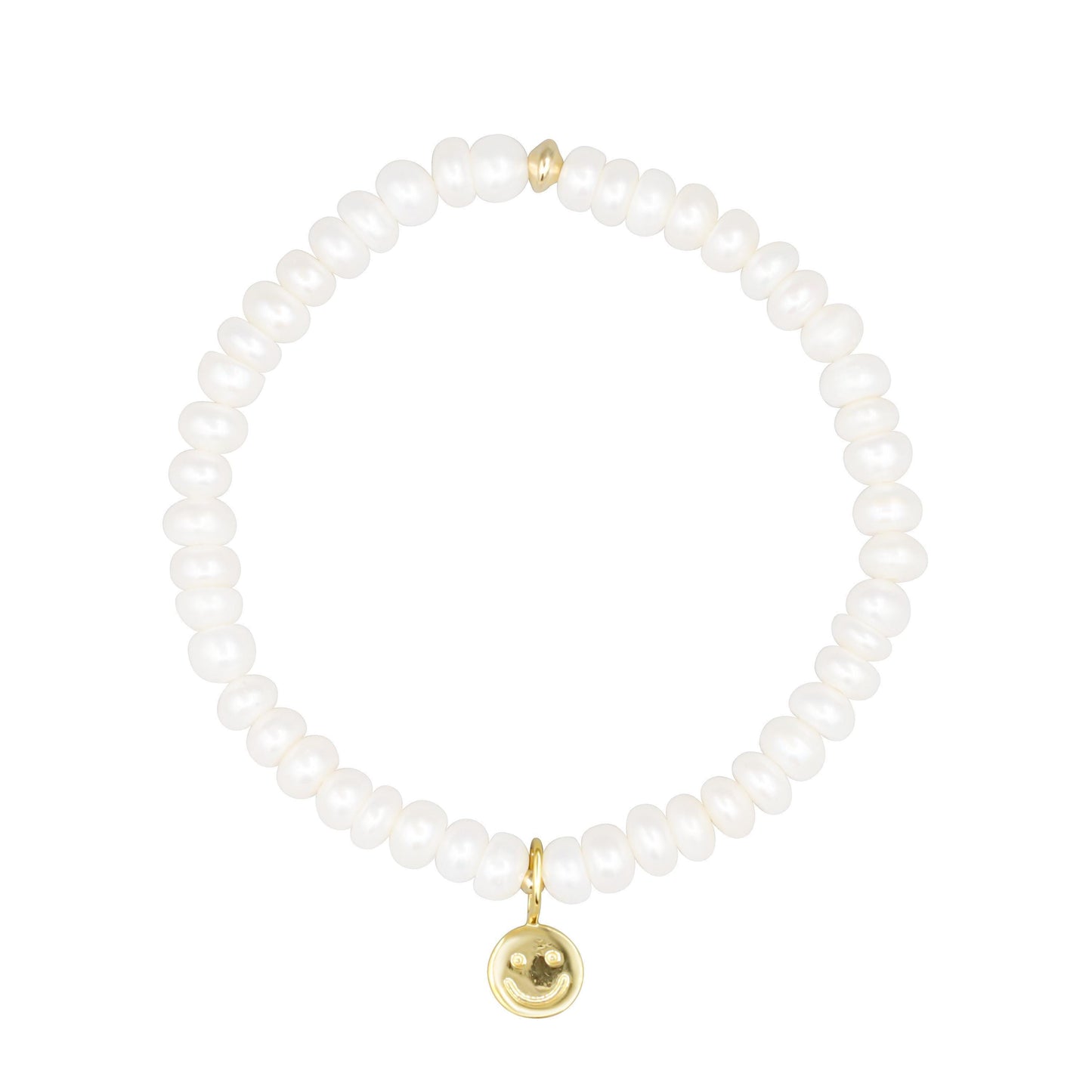 Freshwater pearl bracelet by Earthly Abundance featuring a strand of lustrous white pearls on a delicate clasp.