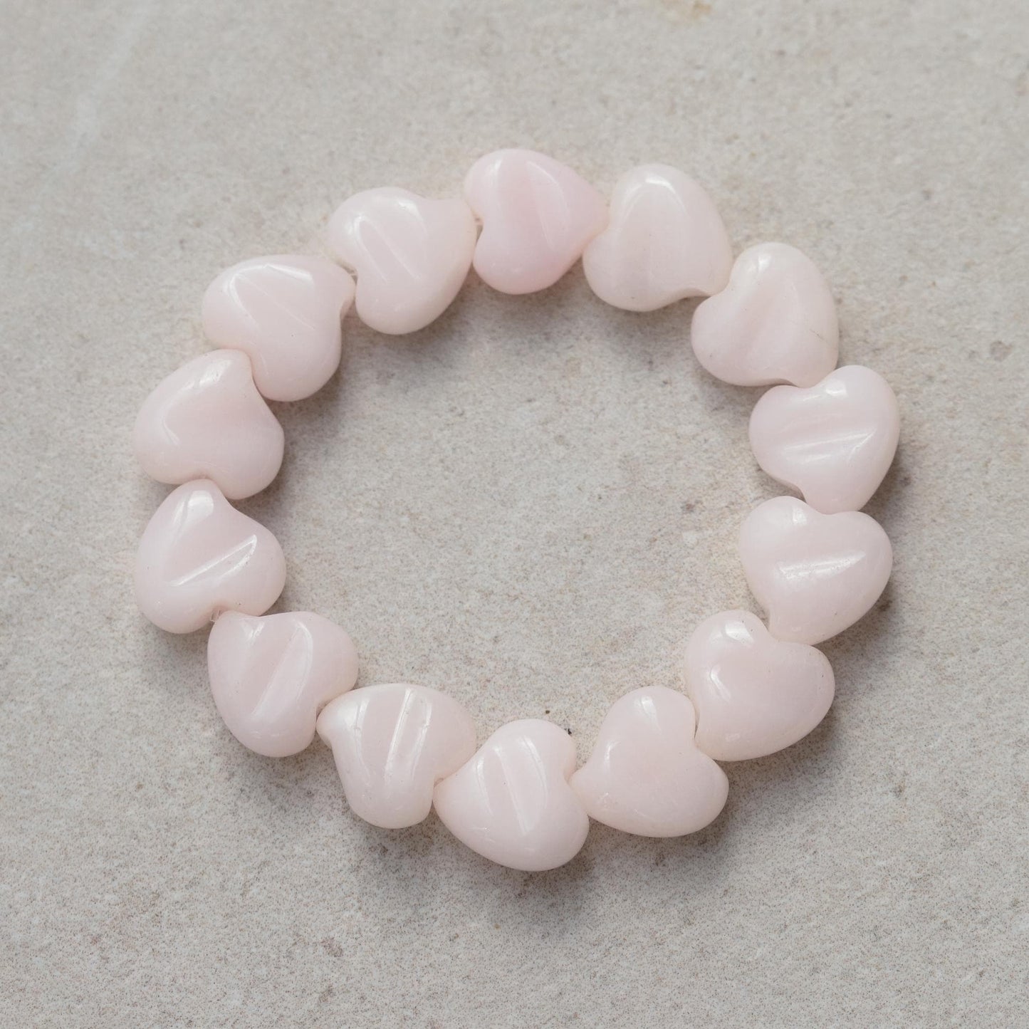 Heart Shaped Pink Mango Calcite Bracelet