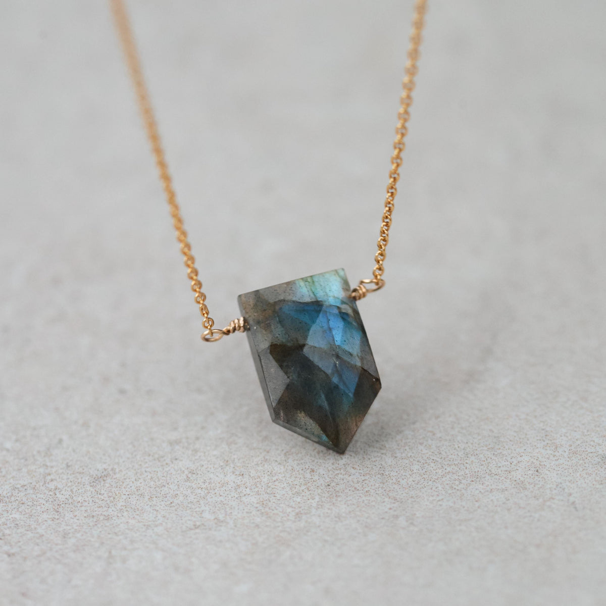 Labradorite Iridescent. power pendant Necklace