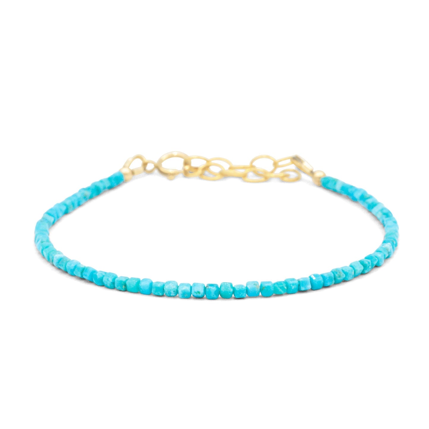 Earthly Abundance Cube-Cut Gemstone Bracelet in 14K gold featuring square-cut gemstones on a delicate chain.