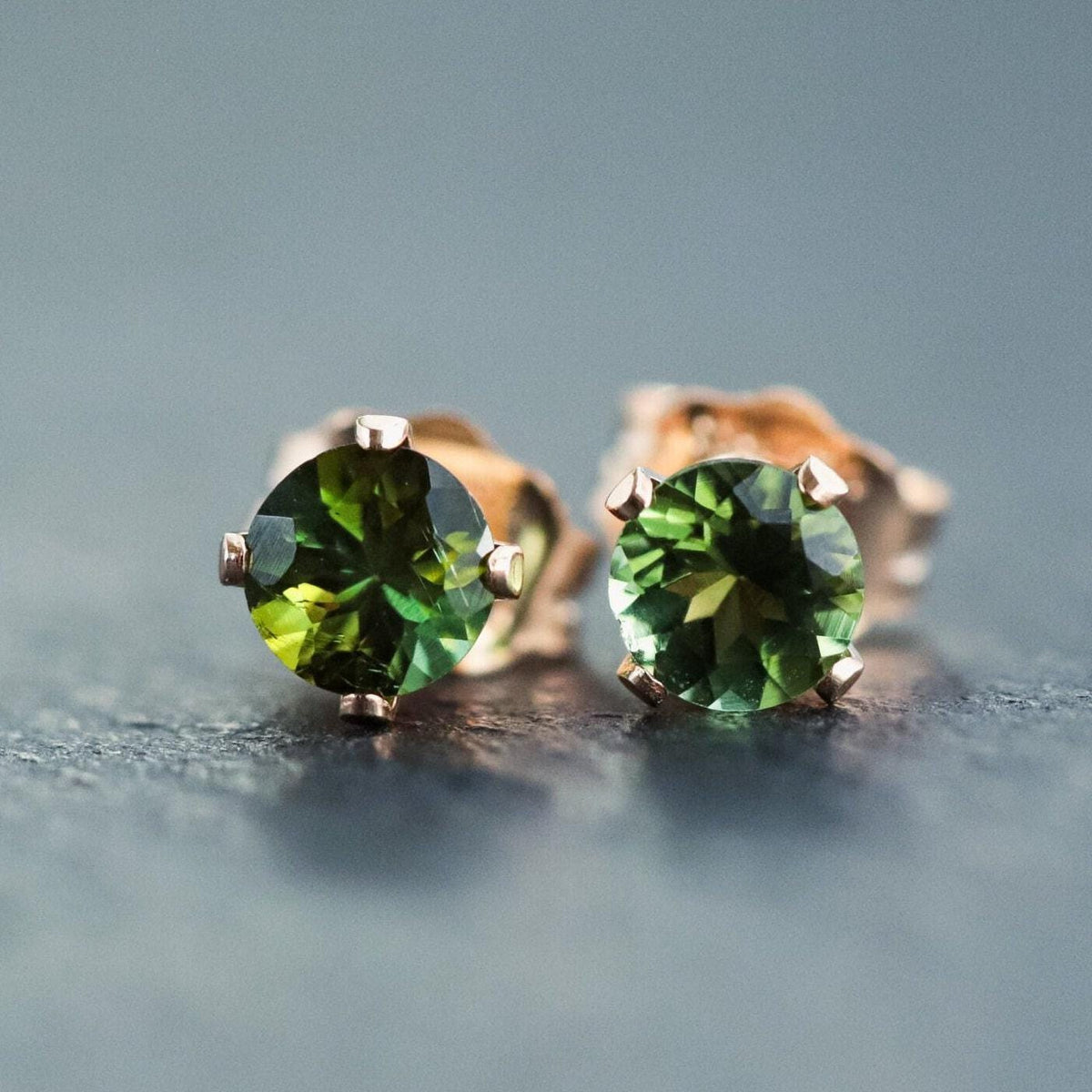 Green Tourmaline stud earrings