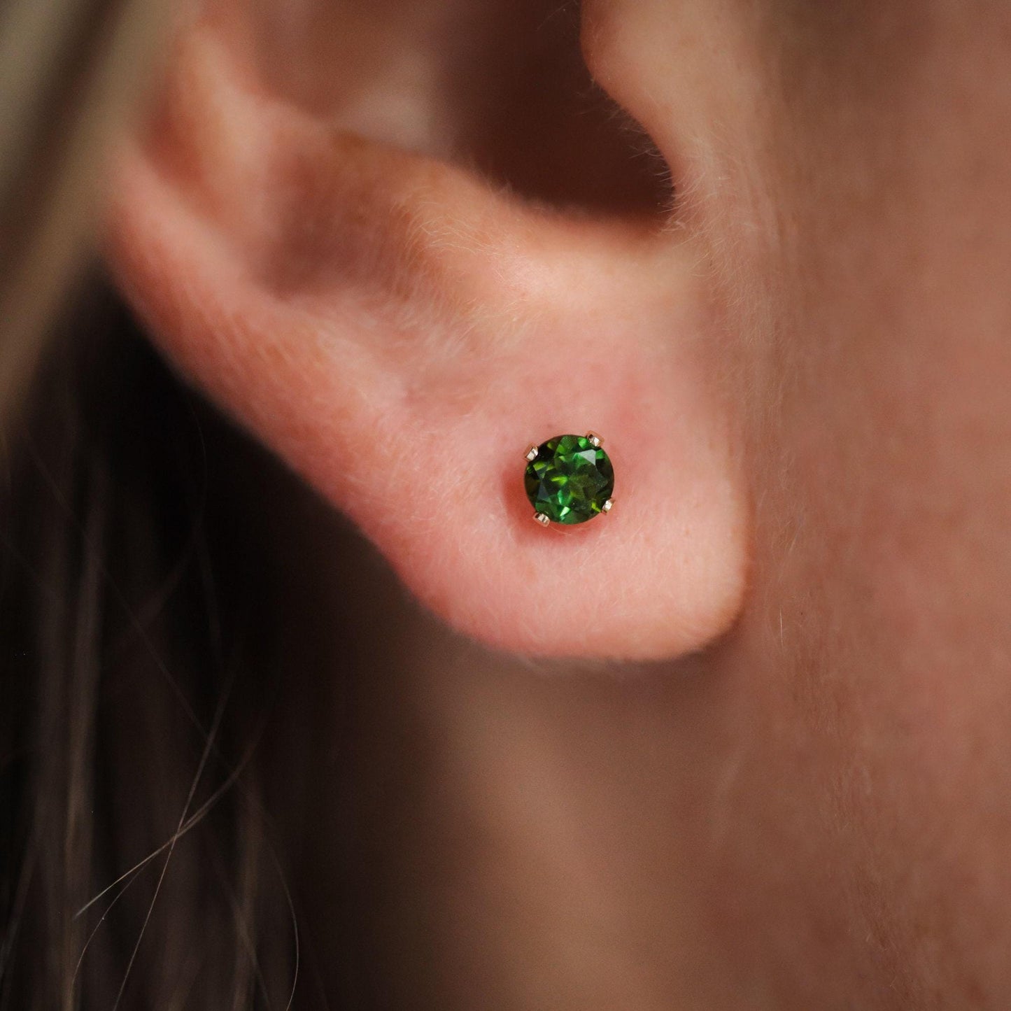 Green Tourmaline stud earrings