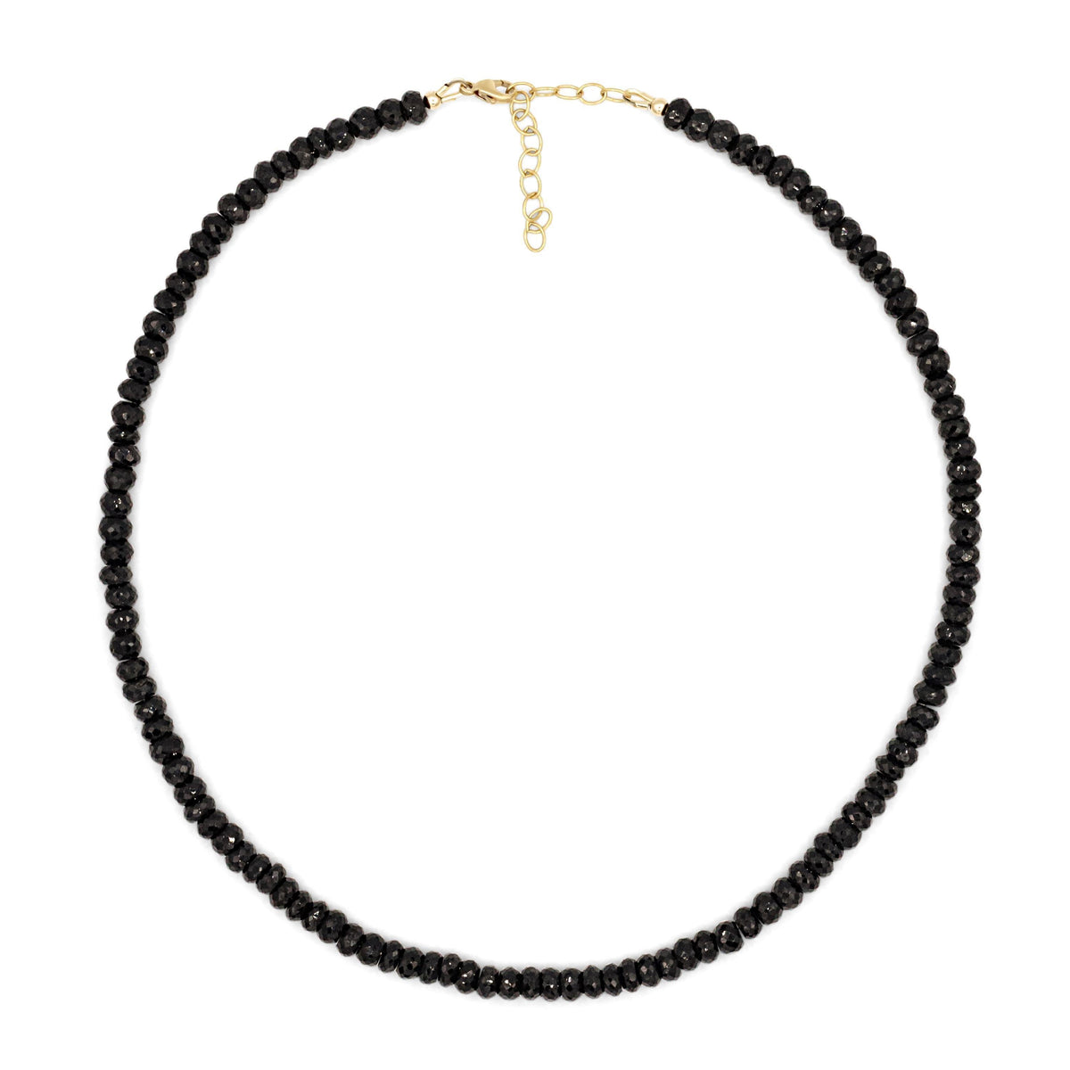 Vanta Black Spinel Necklace by Earthly Abundance Jewelry featuring a sleek black spinel pendant on a delicate chain.