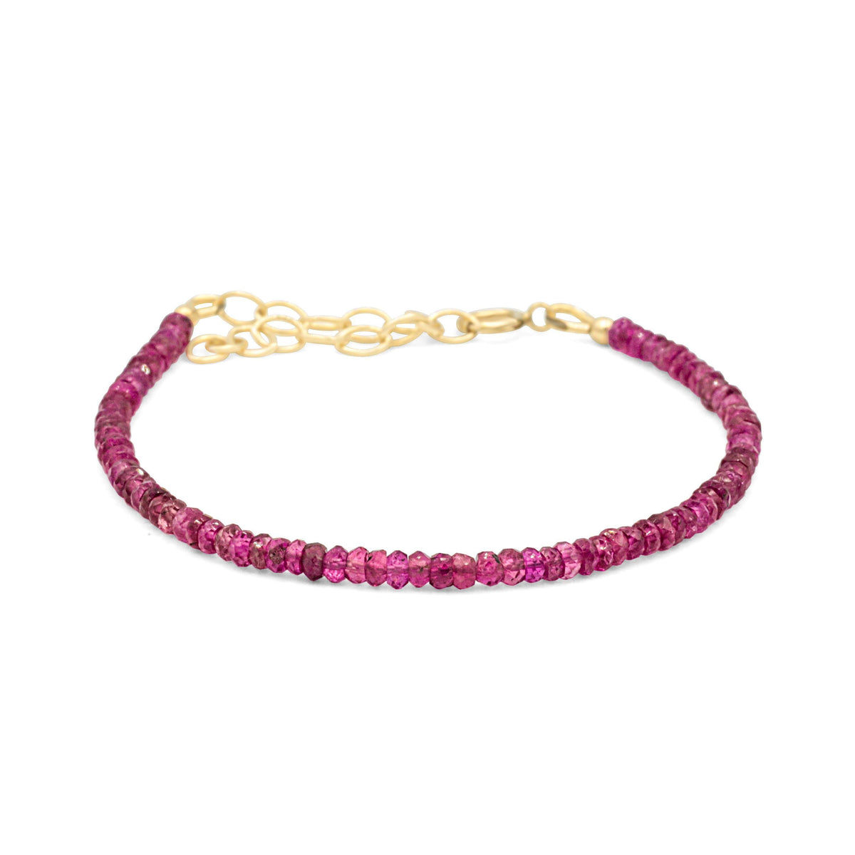 Rubellite Pink tourmaline bracelet - 14K