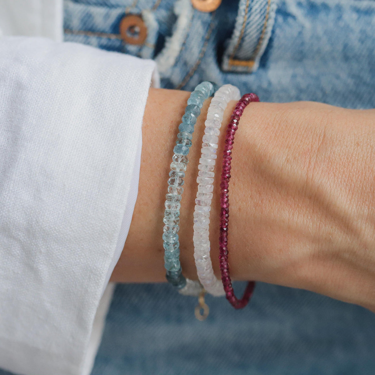 Rubellite Pink tourmaline bracelet - 14K