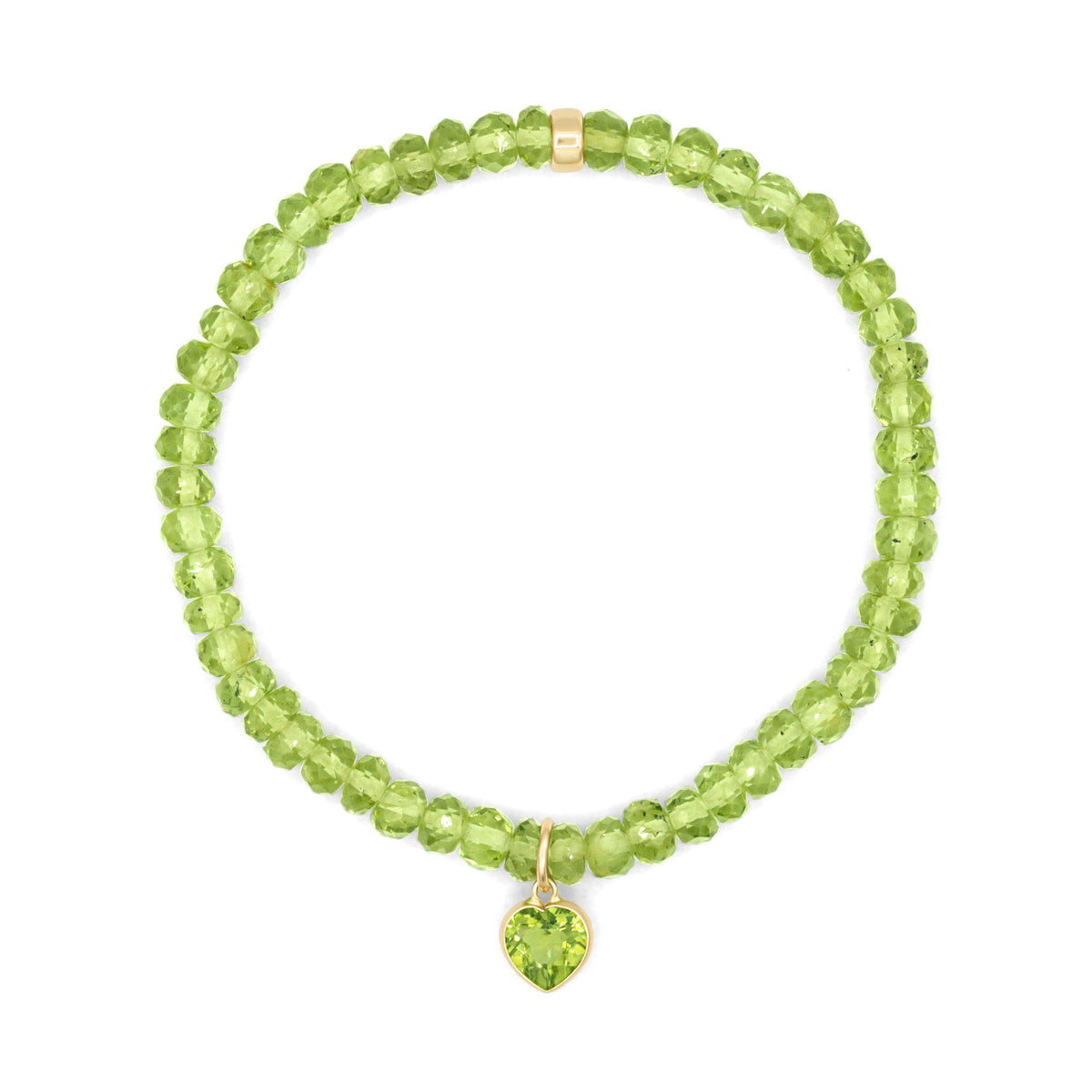 Peridot heart bracelet - 14K