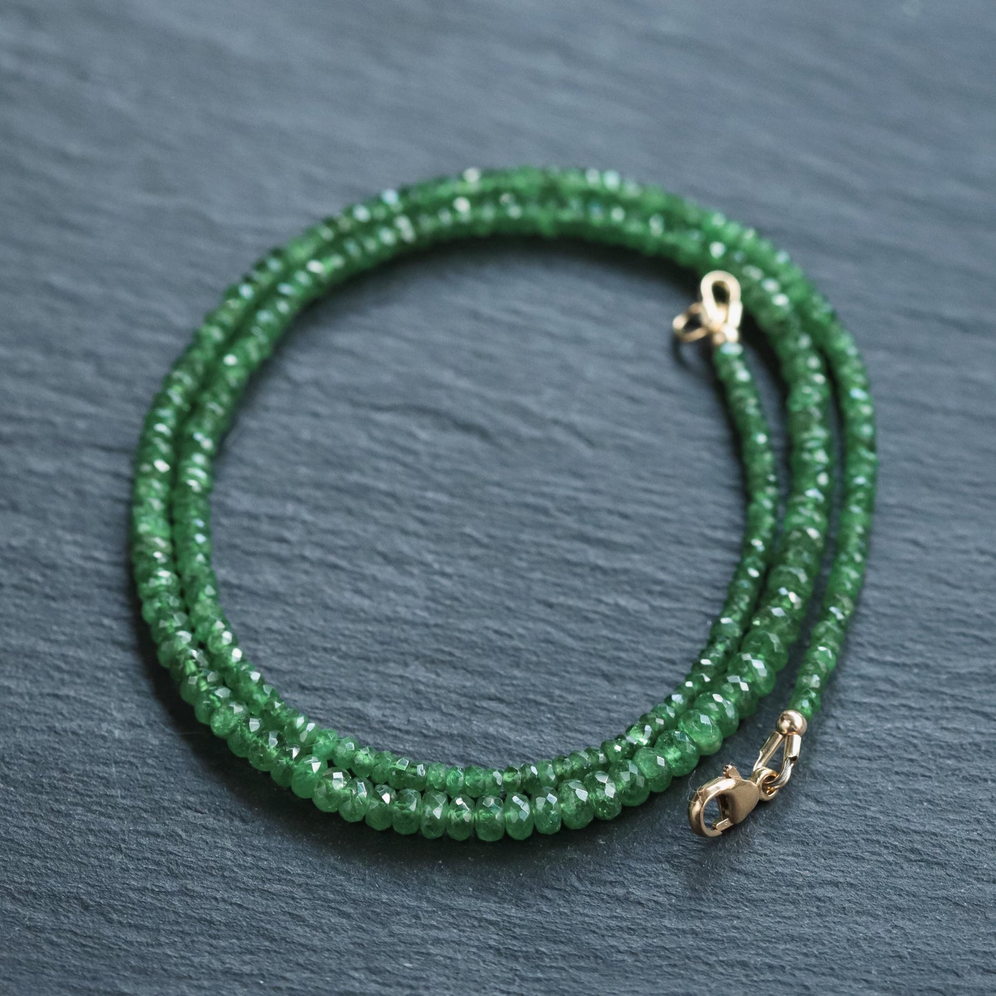 Tsavorite Necklace - 14K