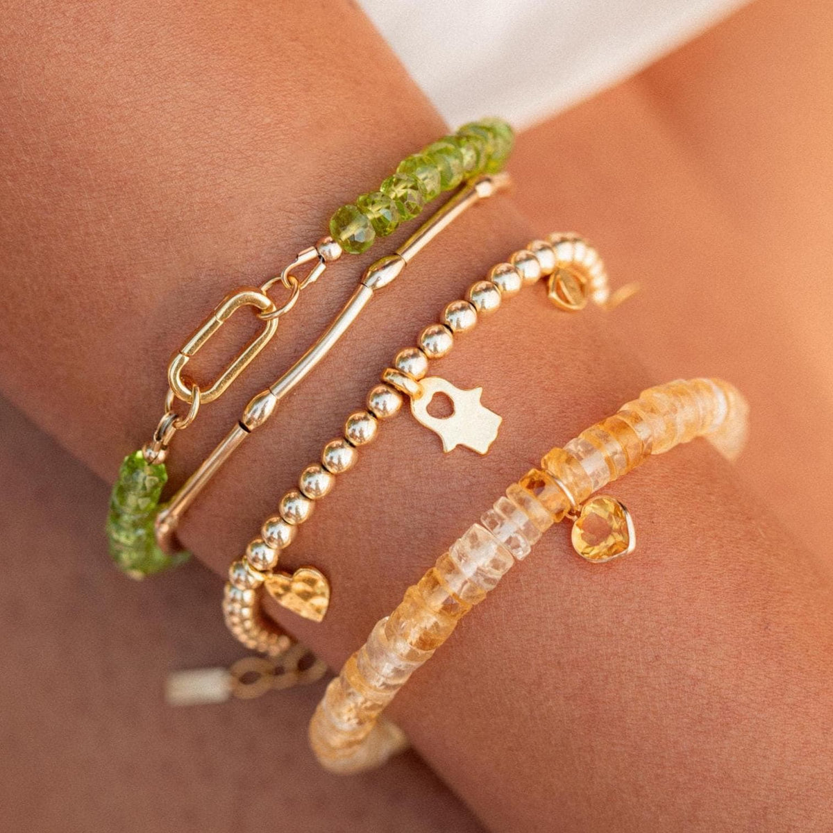 Peridot Carabiner Bracelet