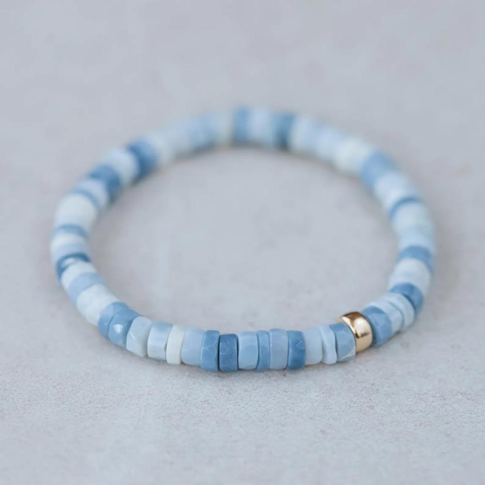 Blue Opal Heishi Bracelet