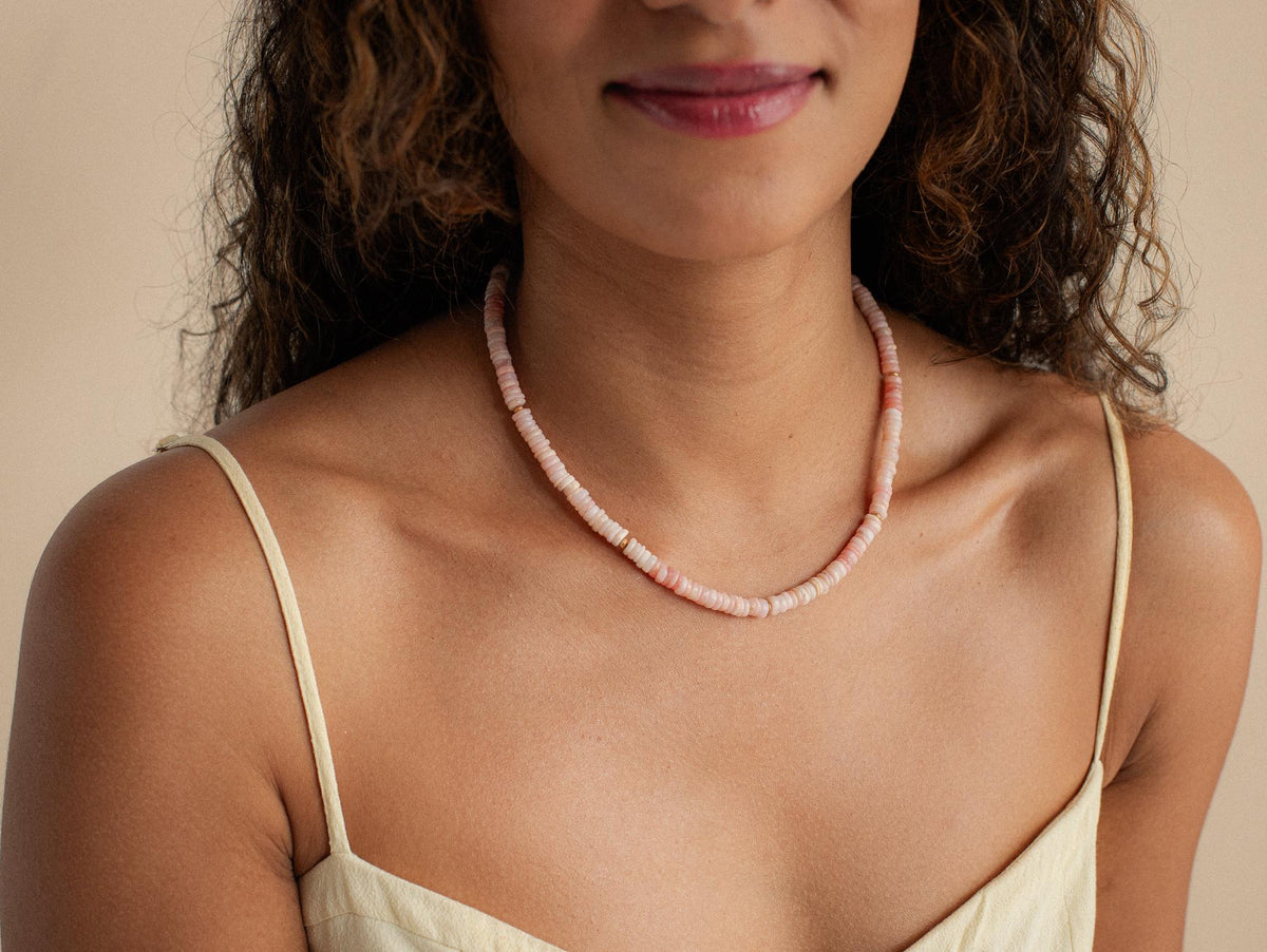 Baby-Blush Pink opal necklace